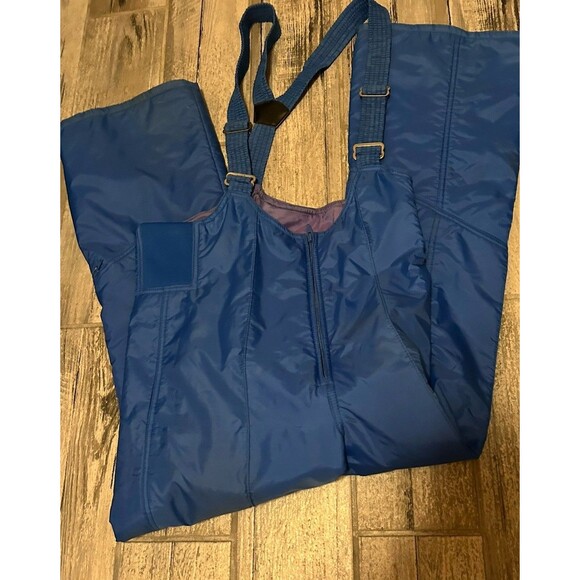 Vintage snowbird Mens Size 30 Winter Snow Pants Overalls Bibs Royal Blue - Picture 2 of 10